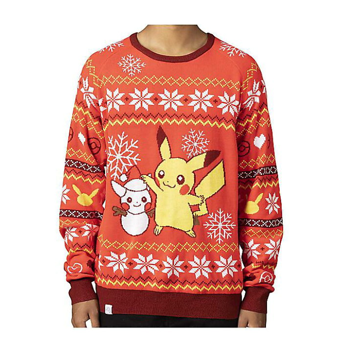 楽天市場】Pikachu Holiday Friend Red Knit Sweater - Adult 