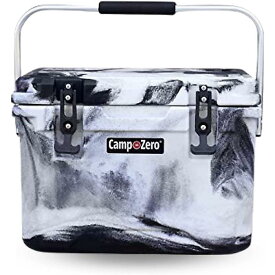 CAMP-ZERO / プレミアムクーラー クーラーボックス 20L ブラック・ホワイト / ロトモールド ドライアイス対応 カップホルダー内蔵 キャンプ ビーチ アウトドア 釣り スポーツ新生活応援