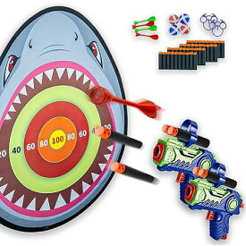 Shark Shooting Game Toy, Foam Blaster Shooting Practice Target, 3 in 1 Indoor Outdoor Activity Game, Compatible with 2 Nerf Guns, Kids 5+ハロウィーンセール/ハロウィングッズ