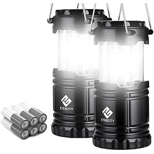 Etekcity�L�����v�����^��, LED�e���g�����^��, �o�b�e���[��, �ً}�p�����v, 2�Z�b�g, ���F�ċx�X�y�V����