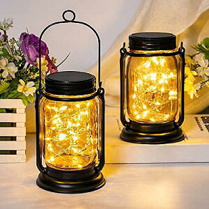 E-Kong Solar Lanterns Fairy Lights 2 Pack Hanging Waterproof Garden Patio Party Xmas Holiday�ċx�X�y�V����