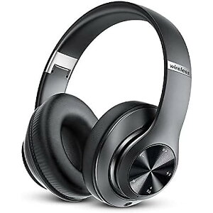 Tuitager Bluetooth�w�b�h�t�H�� 60���ԍĐ��\ �܂��ݎ� �y�� ���C�����X�w�b�h�t�H�� Hi-Fi�X�e���I 6EQ���[�h Bass�����\ �}�C�N���� HD���� FM SD/TF�Ή� PC/Home�p�ċx�X�y�V����