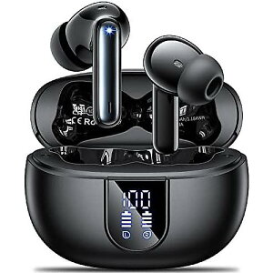 Wireless Earbuds, Bluetooth 5.3 Earphones with ENC Noise Canceling Mic, 42H Playtime, Sport Headphones with LED Display, In Ear Headphones for Android iOS BlackċxXyV
