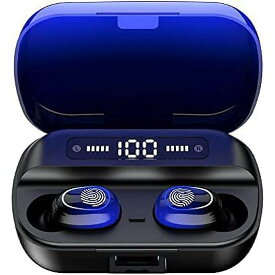 Kinganda Blue Earbuds - Touch Control, IPX7 Waterproof, HiFi Stereo, Deep Bass, Built-in Micお正月 セール