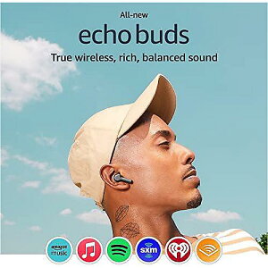 Echo Buds (2023) | Bluetooth 5.2 Earbuds with Alexa, multipoint, 20H battery and charging case, fast charging, sweat resistant | Blackċx݃Z[