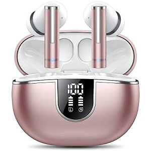Lekaby Bluetooth 5.3 Earbuds, HiFi Stereo, 4 ENC Mic, 40Hrs, LED Display, IP7 Waterproof, Pink.ċxXyV