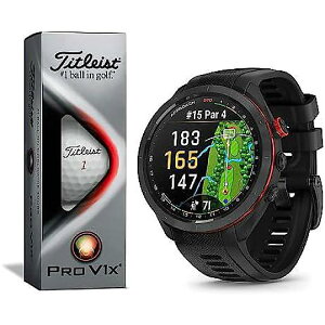Garmin アプローチGPSゴルフウォッチS70(ガーミンアプローチGPSゴルフウォッチエスセブンティ) バンドルセット 3個のタイトリストプロV1xゴルフボール(47ミリ)と共に、プレミアムな黒色デ
