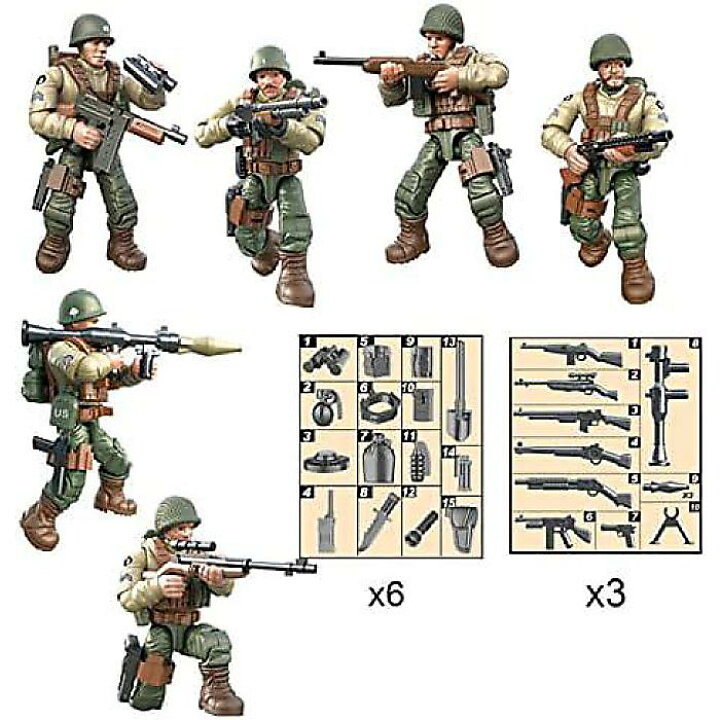 楽天市場】MEIEST 6 PCS ミニ WWII 兵士 ミリタリーアクション 
