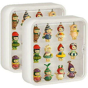 クリアディスプレイケース 壁掛けドール収納ボックス 可動ディスプレイスタンド レゴコレクタブルアクションフィギュアポップマート対応 (2パック)ハロウィーンセール/ハロウィングッズ