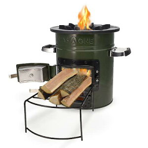 GasOne �K�X���� Premium Wood Burning Rocket Stove�L�����v�ɍœK �o�b�N�p�b�L���O�A�n�C�L���O�A�L�����s���O�J�[�A�T�o�C�o���p - �V���R�[���n���h���t���̒f�M�o�����X�g�[�u�L�b�g - �~���^��