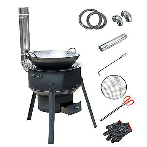 Longzhuo Wood Stove Portable Detachable Camping Stove, Multi-Functional Camping Pot and Accessories for Outdoor BBQ Picnic, Camping Heating and CookingċxXyV