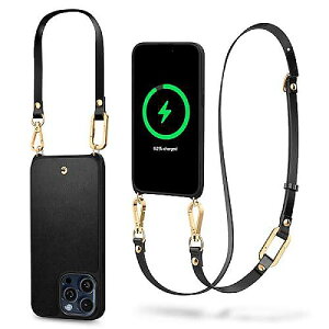 CYRILL Classic Charm Mag iPhone 15 Pro Max(�A�C�t�H�[��15�v���}�b�N�X) �P�[�X for Women(2023) �v���~�A�����B�[�K�����U�[ �N���X�{�f�B�P�[�X �X�g���b�v���X�g���b�g [MagSafe�Ή�] - �u���b�N�ċx�X�y�V