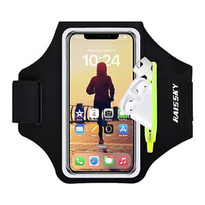 Cell Phone Running Armband Airpods Pocket Case Holder iPhone 14/14 Pro Max/13/13 Pro/12 Pro Max/12 Pro/11 Pro Max, Galaxy S20 S10, Sweatproof Arm Band with Card/Key BagċxXyV