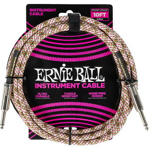 ERNIE BALL(�A�[�j�[�{�[��) / P06426 Braided Instrument Cable Straight/Straight 10ft - Emerald Argyle / �҂ݏグ�P�[�u���ċx�X�y�V����