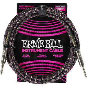 ERNIE BALL(�A�[�j�[�{�[��) / P06427 Braided Instrument Cable Straight/Straight 10ft - Purple Python / �҂ݏグ�P�[�u���ċx�X�y�V����