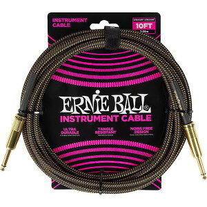 ERNIE BALL(�A�[�j�[�{�[��) / P06428 Braided Instrument Cable Straight/Straight 10ft - Pay Dirt / �҂ݏグ�P�[�u���ċx�X�y�V����