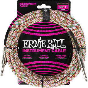 ERNIE BALL(�A�[�j�[�{�[��) / P06430 Braided Instrument Cable Straight/Straight 18ft - Emerald Argyle / �҂ݏグ�P�[�u���ċx�X�y�V����
