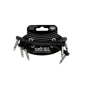 ERNIE BALL(�A�[�j�[�{�[��) / Flex Patch Cable Black/3�i7.6cm�j×3�{�p�b�N #6443�n���E�B�[���Z�[��/�n���E�B���O�b�Y