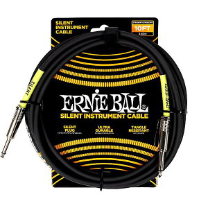 ERNIE BALL(�A�[�j�[�{�[��) / P06472 Silent Cable 10FT �u���b�N / �T�C�����g�P�[�u���z���C�g�f�[ �Z�[��