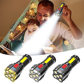 Five Explosion LED Flashlight - Super Bright Rechargeable Camping Flashlight (ファイブエクスプロージョン レッド ハンディ型LEDフラッシュライト)クリスマス セール