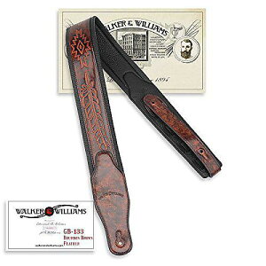 Walker & Williams GB-133 Chestnut Brown Native American Feather Padded Guitar Strap (EH[J[EBAY `FXgibguE lCeBuAJtFU[pbhtM^[Xgbv)ċxXyV