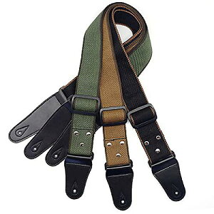 Pure Cotton Adjustable Electric Guitar Strap Belt for Acoustic Guitar and Bass - Black�ċx�X�y�V����