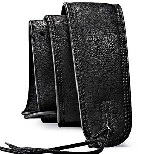 LEKATOベース&エレクトリックギター用レザーギターストラップ2.5インチ幅ベースギターストラップ パッド入りギターストラップ 調節可能な長さ(41インチから51インチまで) (ブラック)夏休ス