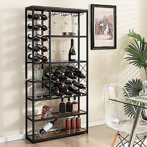 Giantex Industrial Wine Rack(�W���C�A���e�b�N�X�C���_�X�g���A�����C�����b�N) �t���A27�{�{�g���p���^�����C���X�g���[�W���b�N �O���X�z���_�[�t���f�B�X�v���C�V�F���t(��)�ċx�X�y�V����