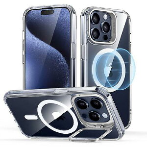 ESR iPhone 15 Pro Max�P�[�X�AMagSafe�Ή��A�~���^���[�O���[�h�ی�P�[�X�A�����X�^�b�V���X�^���h�A�Ϗ����o�b�N�J�o�[�A�N���V�b�N�V���[�Y�A�N���A�ċx�X�y�V����