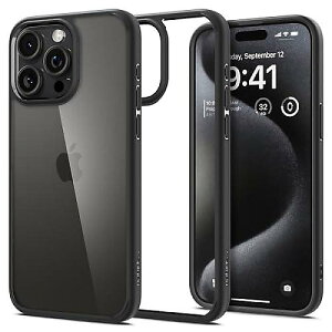 Spigen Ultra Hybrid iPhone 15 Pro Max(�A�C�t�H��15�v���}�b�N�X)�P�[�X(2023)�u�}�b�g�u���b�N�v �y�ω��ρz�y�R���K�i�̕ی�z�ċx�X�y�V����