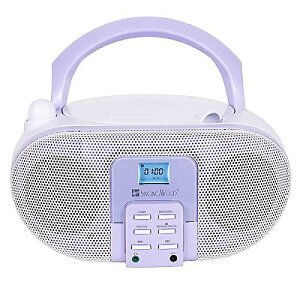 SingingWood GC01 Macarons Series ポータブルCDプレーヤー ラジオ キッズ用 LCDディスプレイ フロントAUX-INポート イヤホンジャック ACまたはバッテリー駆動対応 - ラベンダー夏休スペシャル