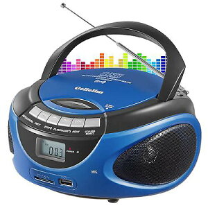 ゲリーリム ポータブルCDプレーヤー Bluetooth&ラジオ AM FM USB/SD/MMC対応 AUX&ヘッドホンジャック搭載 AC/バッテリー 高齢者ギフト ブルーカラー夏休スペシャル