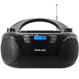 Philco ブルートゥース CDブームボックス with カセットとMP3 CD USB再生 - 12W レトロミュージックコンボ、最高の音声パフォーマンスと最大のラジオ受信力を備える、伸縮式FMアンテナ付き夏休ス