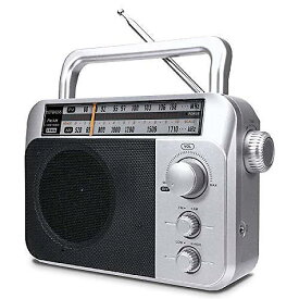 Retekess TR604 AM FMラジオ ポータブルトランジスタアナログラジオ 3.5mmイヤホンジャック ケース付き 3D電池またはAC電源対応 (シルバー, AM FM)クリスマス セール