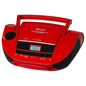 HANNLOMAX(ハンロマックス)HX-328CD ポータブルCDブームボックス AM/FMラジオ Bluetooth USBポート MP3再生用 Aux-in付き(レッド)夏休スペシャル