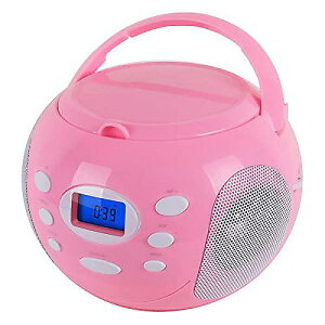 HANNLOMAX HX-305CD ポータブルCDブームボックス プリセットFMラジオ ブルートゥース機能 LCDバックライト付き 表示機能 AUX入力 AC/DC二重電源ピンク色夏休スペシャル