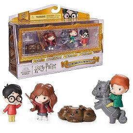 Wizarding World Harry Potter マイクロマジカルモーメンツ シーン ギフトセット「ハリー・ハーマイオニ・ロン & フラッフィー」アクションフィギュア & ケースセット 子供向け玩具新生活応援