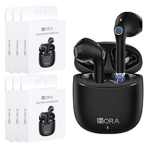 1 Hora 6 Packs ワイヤレス イヤーバッド Bluetooth 5.3, スポーツヘッドホン ディープベース 高音質 充電ケース付 iPhone, Android スマートフォン タブレット ノートパソコン対応夏休スペシャル
