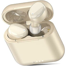 T6 True Wireless Earbuds Bluetooth 5.3 ワイヤレスチャージングケース付属 タッチコントロール IPX8防水ステレオイヤホン マイク内蔵 プレミアムディープバス シャンパン新生活応援