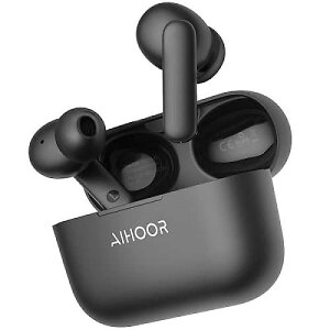 AIHOOR(�A�C�t�[) Bluetooth 5.3 ���C�����X �C���z���u�C���[�o�b�a�v �G�N�X�g���x�[�X �}�C�N���� �^�b�`�R���g���[�� USB�[�d�P�[�X 30���ԃo�b�e���[���� (�}�b�g�u���b�N)�ċx�X�y�V����