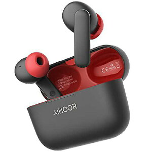 AIHOOR Bluetooth 5.3 ���C�����X�C���z���u�G�N�X�g���x�[�X�v�{�C�X�A�V�X�g 30���ԋ쓮USB�`���[�W���O�P�[�X �u���b�N&���b�h�ċx�X�y�V����