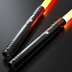 2 Packs Light Saber Duel with 4 Character Sound Font 12 RGB Colors, 2 in 1 Lightsabers Toys -Gift-新生活応援