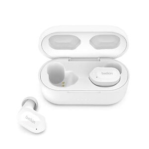 Belkin Wireless Earbuds SoundForm Play True with USB-C Quick Charge IPX5 Sweat Water Resistant 38 Hour Play Time Compatible iPhone Galaxy Pixel - Whiteċx݃Z[