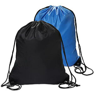 2PCS Drawstring Bags PE Bags Drawstring Gym Bag Black Draw String Bags Drawstring Backpack for Sports, Gym, Travel, Swimming, BeachċxXyV