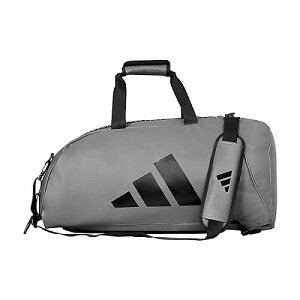 adidas Combat Sports 2-in-1 Training Equipment Duffel Bag - Grey Black - LargeċxXyV