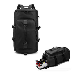 Gym Bag for Women,Sports Workout Duffle Backpack with Shoe Compartment,Multiple Pockets Waterproof Gym Bag for Fitness,Travel,Camping,Black�ċx�X�y�V����