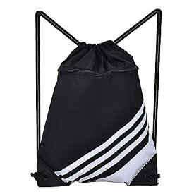 Drawstring Backpack 大容量 スポーツジム コンパクト メンズ レディース（ブラック）新生活応援
