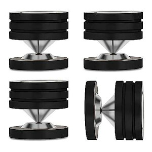 Monosaudio HiFi Speaker Isolation Feet 49x49mm Stainless Steel Audio Subwoofer Absorber Spikes Pads 4 Set(Black)ċx݃Z[