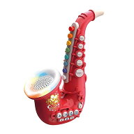 MagiDeal / おもちゃサックス レッド 光る 電子楽器 ボタン式 こども用 管楽器玩具 吹いて遊べる 音楽お…
