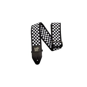 ERNIE BALL ( A[j[E{[ ) / 4149 Black and White Checkered Jacquard Strapċx݃Z[